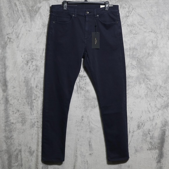 Rag & Bone Fit 1 Skinny Jeans Mens 34x32 Navy Blue Aero Stretch Slim Dark Wash